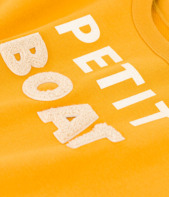 Sudadera estampada de muletón de niña/niño amarillo BOUDOR