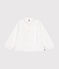 Blusa de manga larga de tela para niña blanco ECUME
