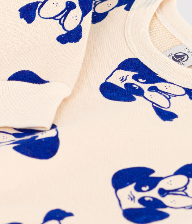 Sudadera de mulet&oacute;n estampada para beb&eacute; crudo/multicolor