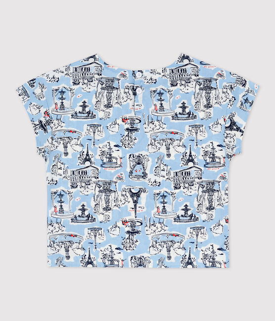 Blusa de manga corta estampada para niña blanco MARSHMALLOW/blanco MULTICO