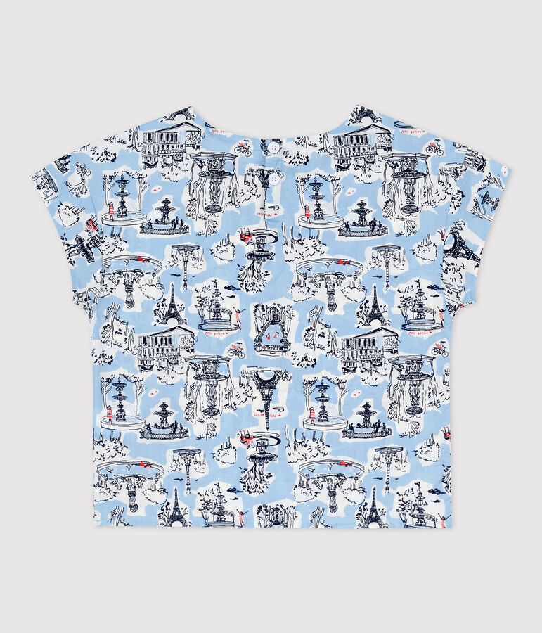 Blusa de manga corta estampada para ni&ntilde;a blanco/multicolor