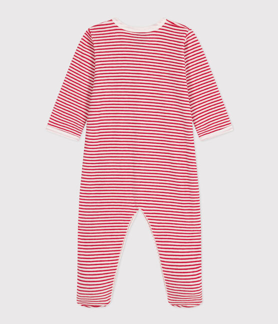 Pijama de terciopelo romántico para bebé rojo MARSHMALLOW/blanco CORRIDA