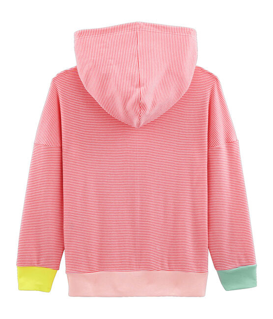 Sudadera infantil con capucha de punto rosa CUPCAKE/blanco MARSHMALLOW