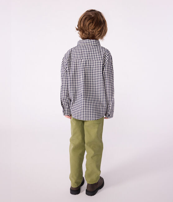 Camisa infantil de algodón a cuadros azul SOIR/ MILK