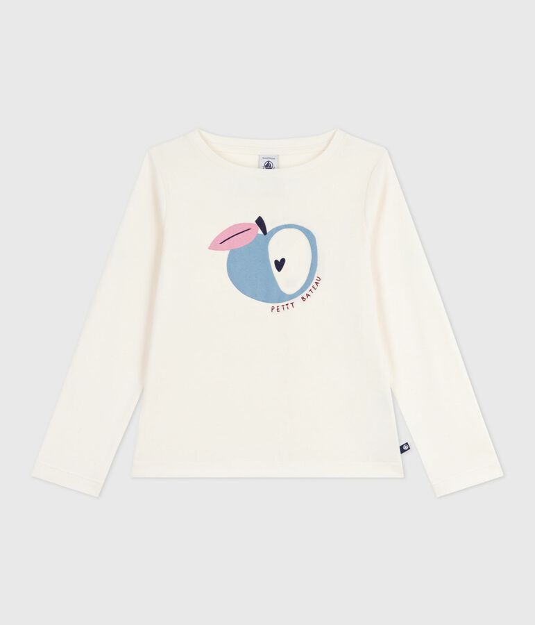 Camiseta infantil de algod&oacute;n de manga larga con estampado crudo/multicolor