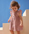 Vestido y pantalones bombachos de bebé de algodón liso rosa CHARME