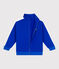Sudadera infantil de algodón liso con cuello alto con cremallera azul PERSE