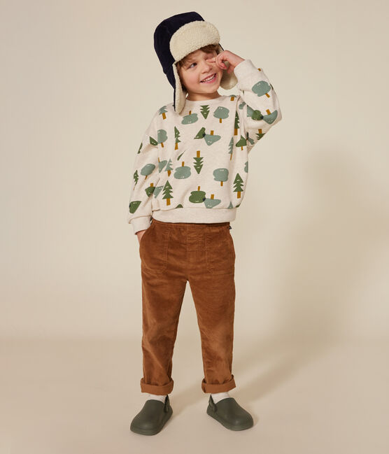 Sudadera de felpa para niño beige MONTELIMAR/blanco MULTICO