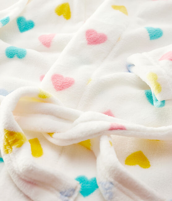 Bata con corazones multicolores de niña con flores blanco MARSHMALLOW/blanco MULTICO