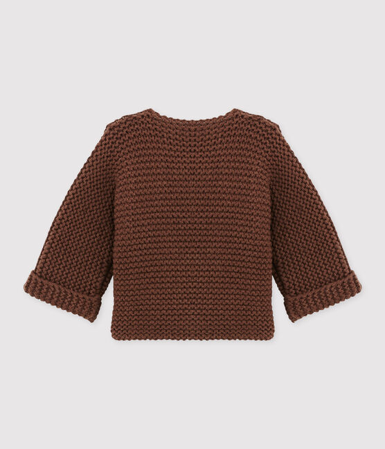 Cardigan de lana y algodón unisex marron BROWN