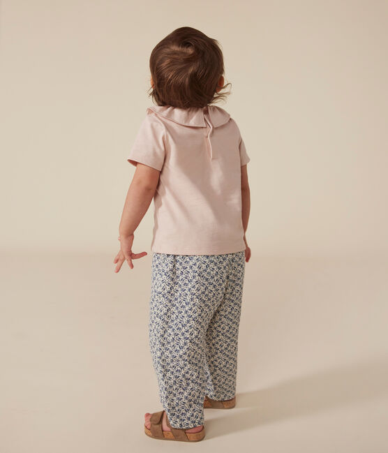 Blusa de manga corta de punto para bebé rosa SALINE