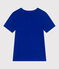 Camiseta de lino de manga corta para mujer azul SURF