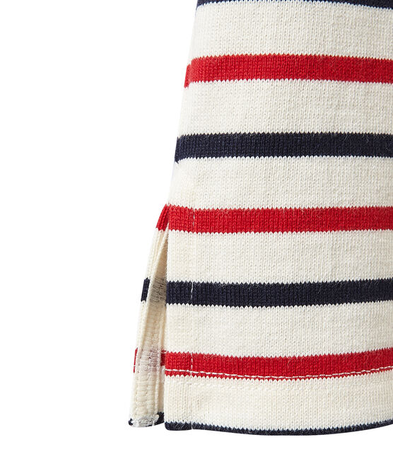 Marinera en jersey grueso tricolor para mujer beige COQUILLE/azul SMOKING/ TERKUIT