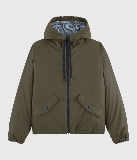 Impermeable acolchado reciclado unisex marron LITOP