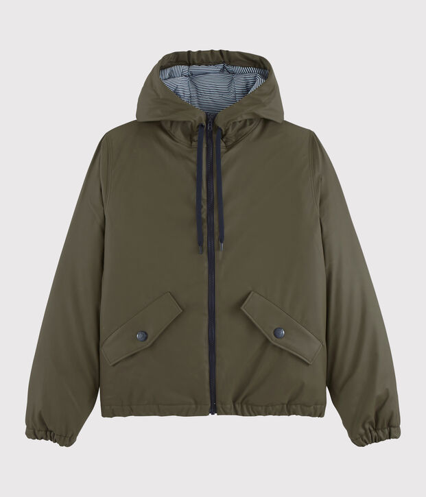 Impermeable acolchado reciclado unisex marron