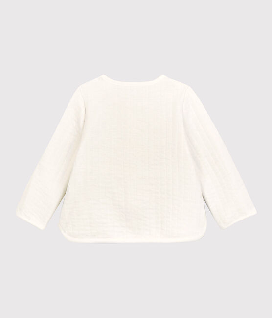 Cárdigan de tejido túbico acolchado de bebé. blanco MARSHMALLOW