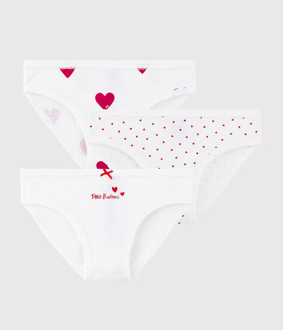 Juego de 3 braguitas de corazón de algodón de niña variante 1
