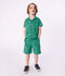 Bermudas cortas infantiles de algod&oacute;n liso con estampado verde