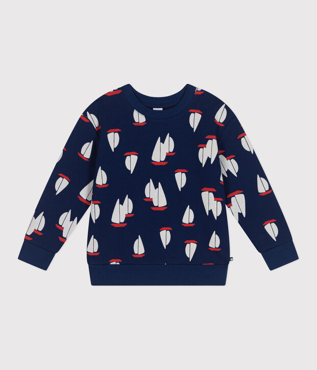 Sudadera infantil de algod&oacute;n con estampado azul/multicolor
