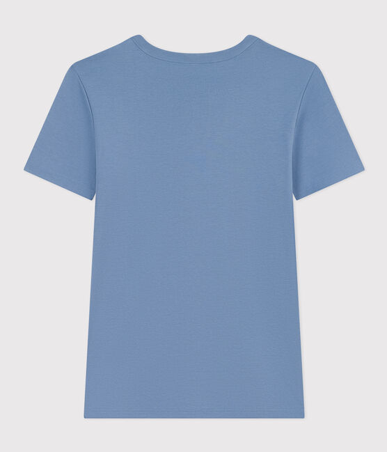Camiseta L'ICONIQUE de algodón con cuello redondo para mujer azul BEACH