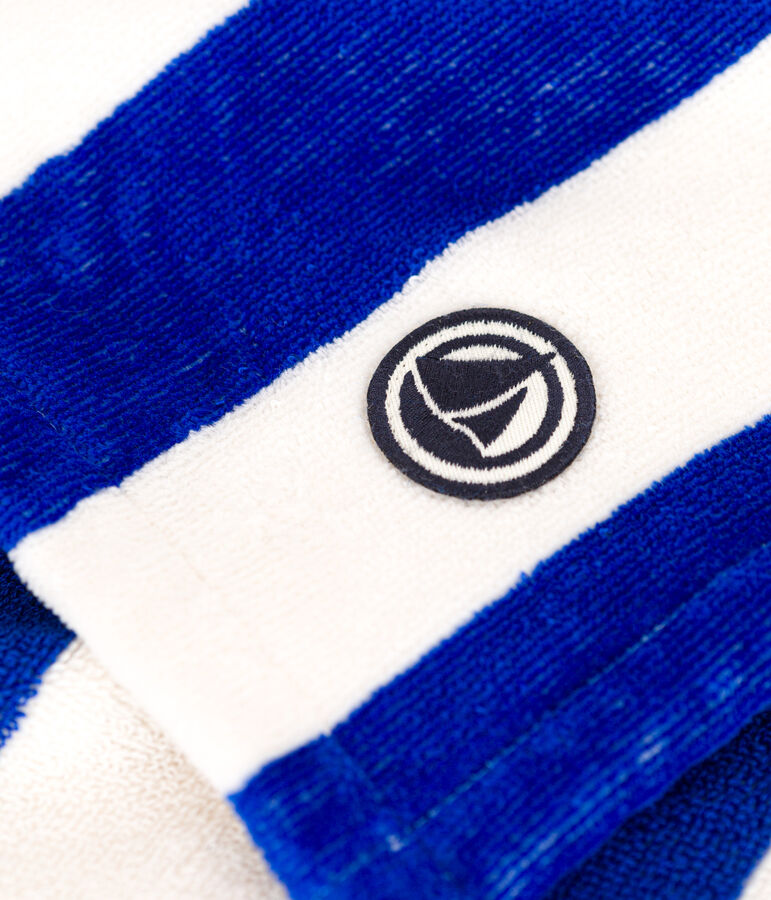 PONCHO DE BA&Ntilde;O TOALLA NI&Ntilde;O RAYAS azul/blanco