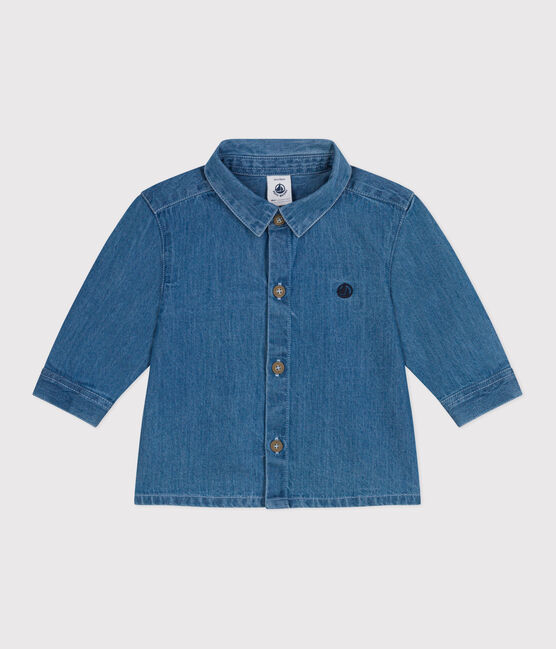 Camisa vaquera lisa para bebé azul DENIM CLAIR