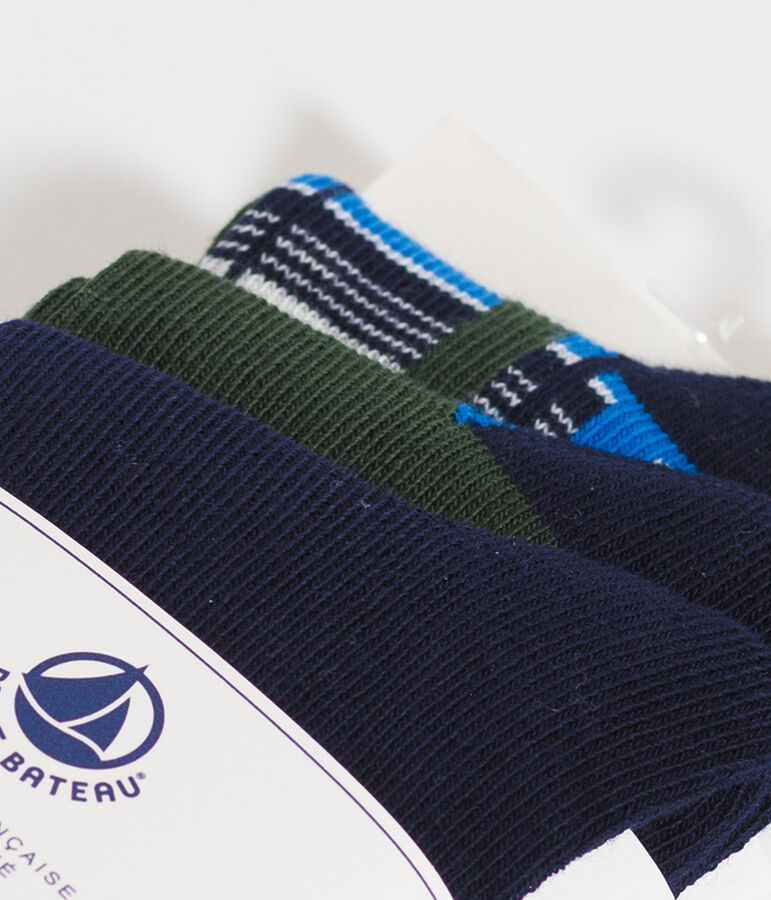 Lote de 3 pares de calcetines infantiles para ni&ntilde;o multicolor