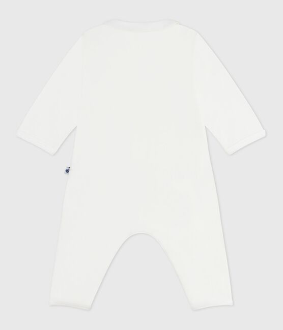 Pijama sin pies de algodón liso para bebé blanco MARSHMALLOW