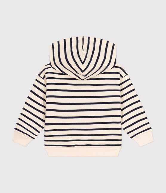 Sudadera con capucha de felpa cepillada para niño/niña blanco AVALANCHE/azul SMOKING