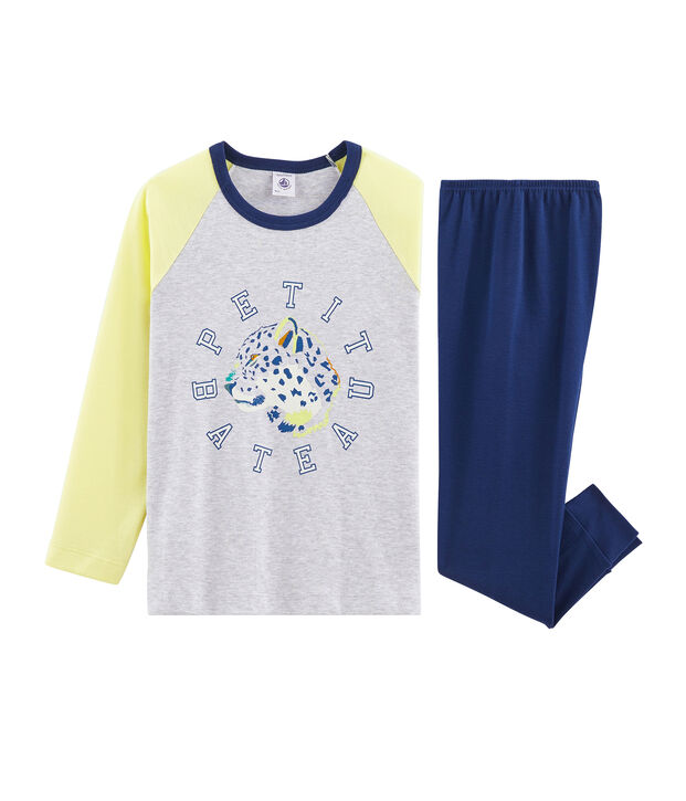 Pijama de punto para ni&ntilde;o azul/multicolor