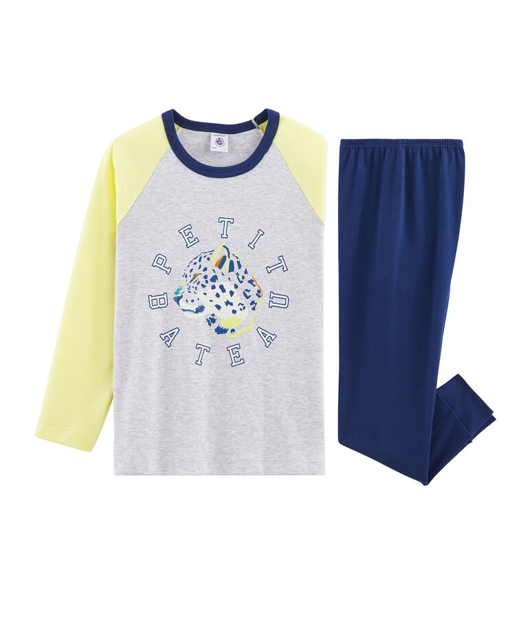 Pijama de punto para ni&ntilde;o azul MEDIEVAL/blanco MULTICO