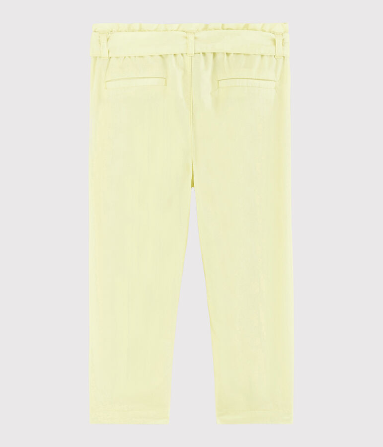 Pantal&oacute;n de sarga de ni&ntilde;a amarillo