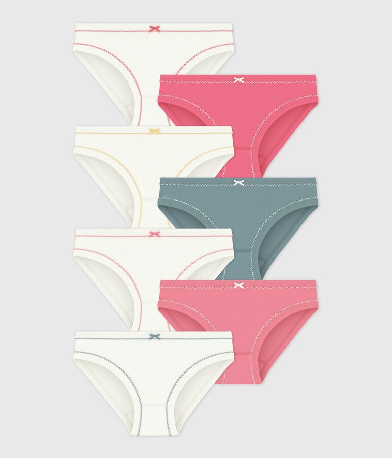 Juego de braguitas infantiles de algod&oacute;n lisas multicolor
