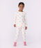 Pijama infantil de rizo de algod&oacute;n con corazones crudo/multicolor
