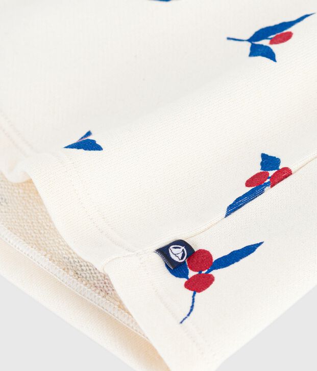 Vestido de algod&oacute;n de manga larga con estampado de ballenas para beb&eacute; crudo/multicolor