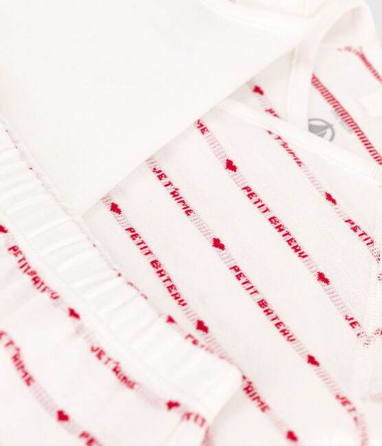 Conjunto de 2 piezas de Jacquard de punto de algodón ecológico para bebé blanco MARSHMALLOW/rojo TERKUIT
