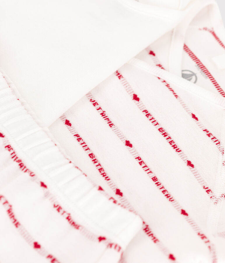 Conjunto de 2 piezas de Jacquard de punto de algod&oacute;n ecol&oacute;gico para beb&eacute; blanco/rojo