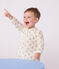 Pijama de terciopelo con estampado de leopardos para bebé blanco MARSHMALLOW/blanco MULTICO