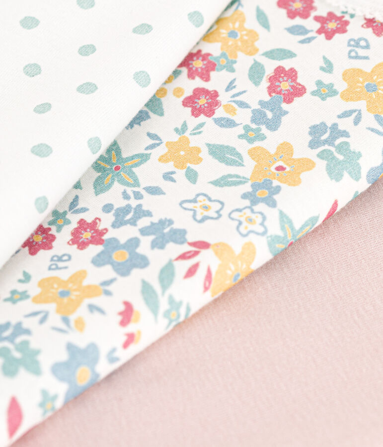 Juego de 3 bodis de tirantes de algod&oacute;n con flores variante 1