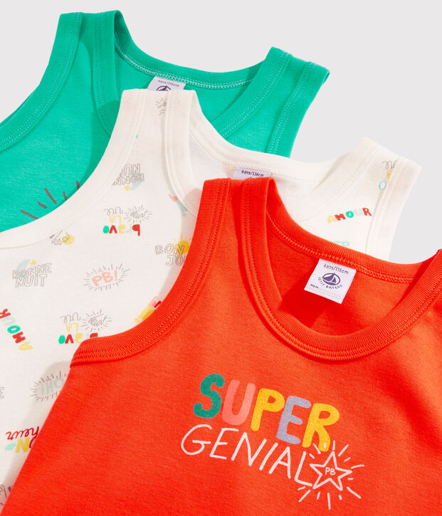 Tr&iacute;o de camisetas de tirantes para ni&ntilde;o multicolor