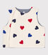 Chaleco reversible de algodón con corazón de bebé