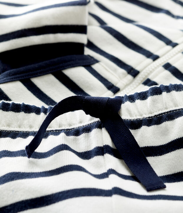 Conjunto a rayas marineras de dos piezas ecol&oacute;gicas para beb&eacute; blanco/azul