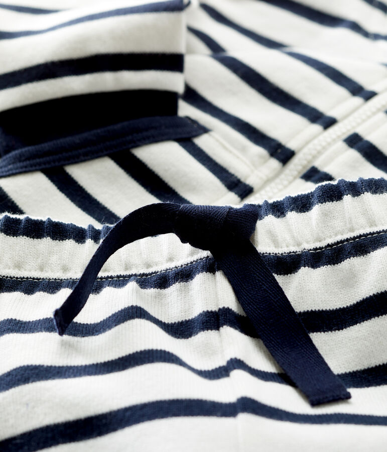 Conjunto a rayas marineras de dos piezas ecol&oacute;gicas para beb&eacute; blanco/azul