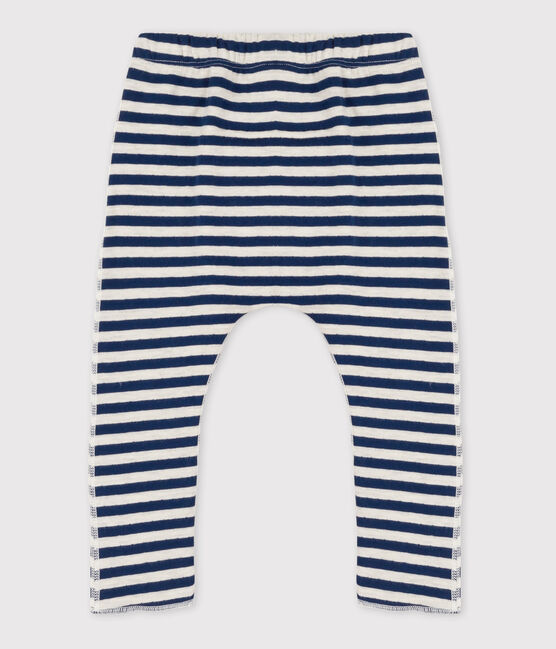 Pantalón de tejido túbico a rayas de bebé azul MEDIEVAL/ MONTELIMAR