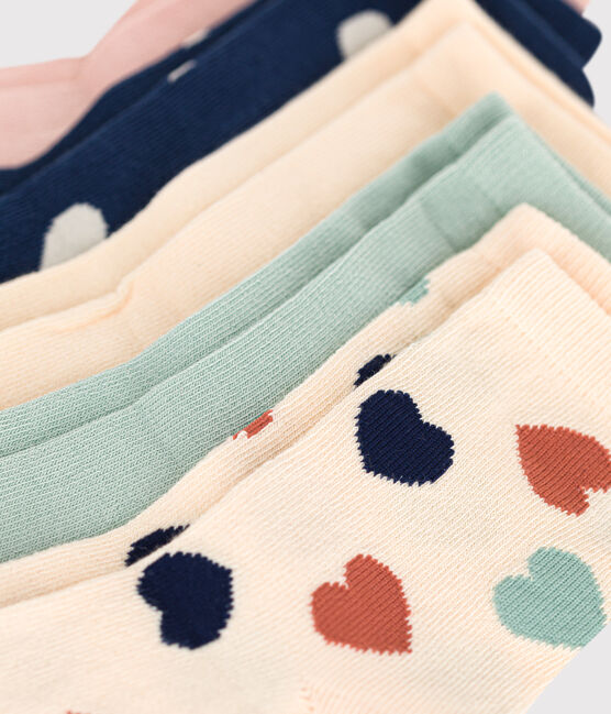 5 pares de calcetines infantiles de algodón con corazones variante 1