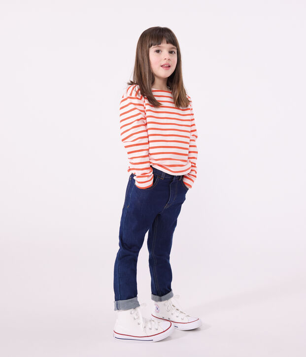 Marinera infantil unisex de algod&oacute;n de manga larga rosa/rojo