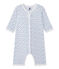 Pijama sin pies para bebé niña blanco ECUME/azul BLEU