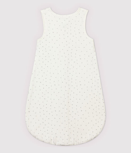 Saco de dormir blanco con estrellas de bebé de tela de pañal de algodón ecológico blanco MARSHMALLOW/gris GRIS