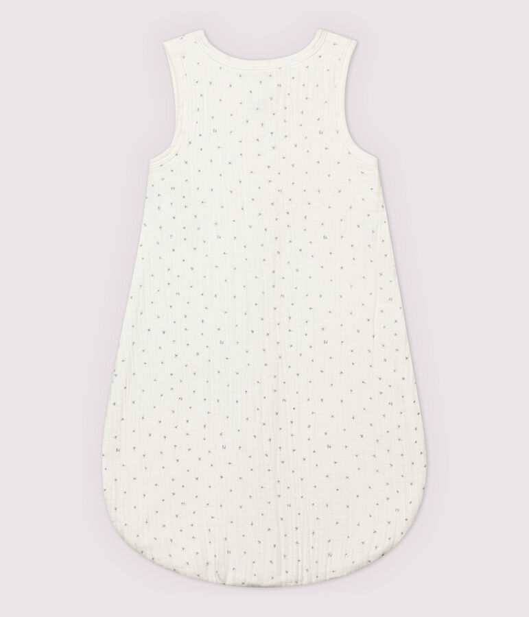 Saco de beb&eacute; de algod&oacute;n org&aacute;nico blanco/gris