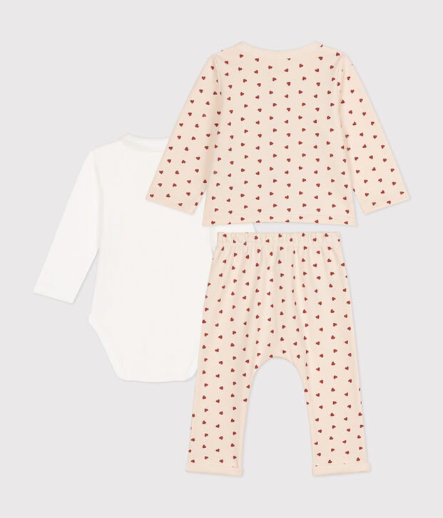 Conjunto de 3 piezas de mulet&oacute;n ligero para beb&eacute; crudo/marron